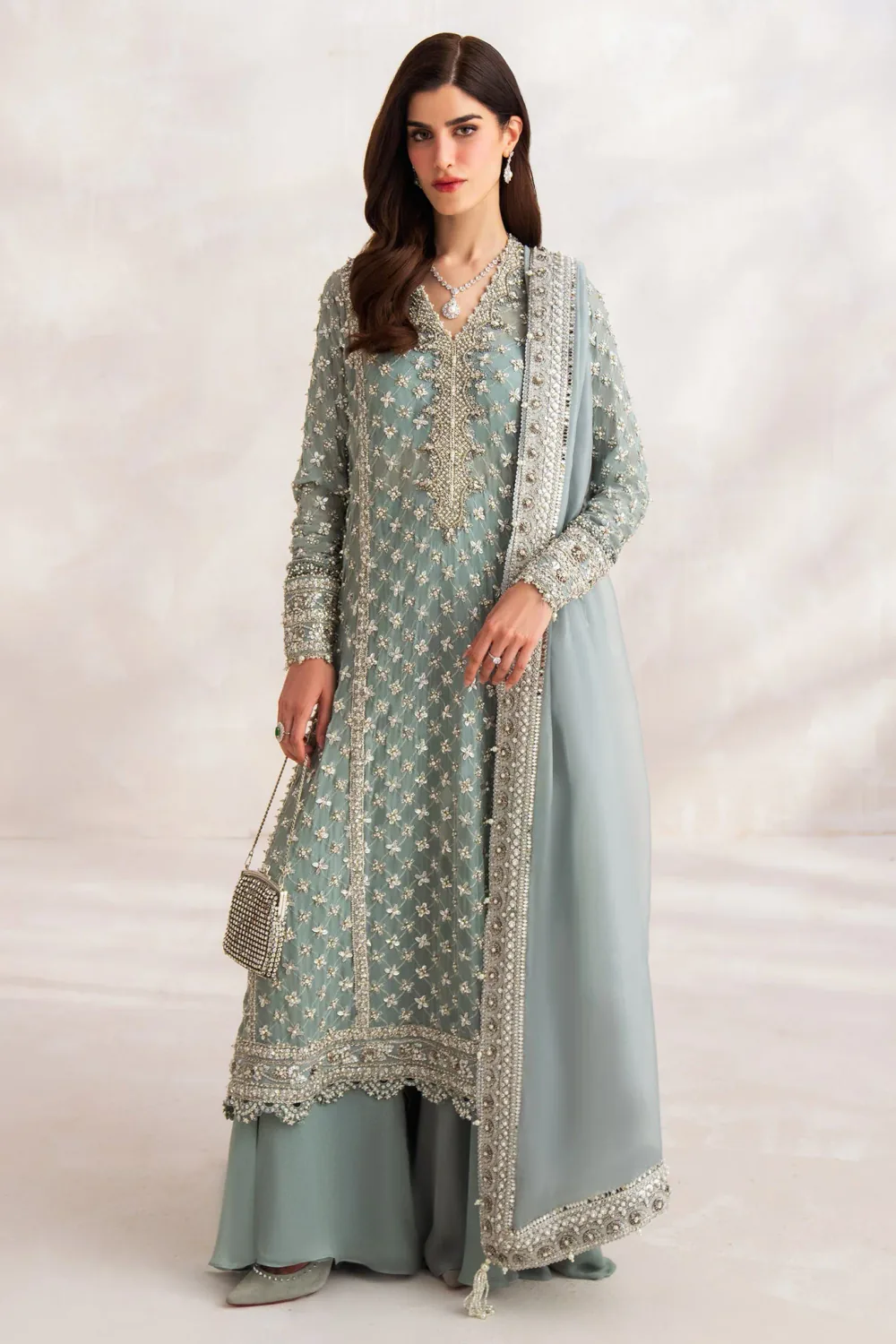 Élan Célestine frosted sharara ensemble